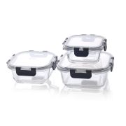 Borosilicate Glass Food Containers Square | Set of 3 (320ml, 520ml & 800ml)