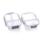 Borosilicate Glass Food Containers 3 compartments (1040ml)